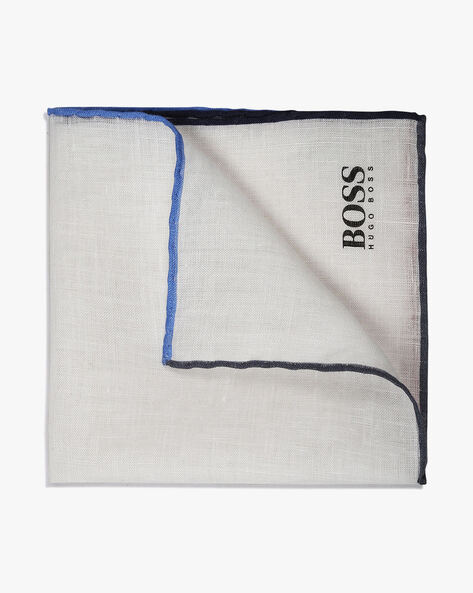 hugo boss white pocket square