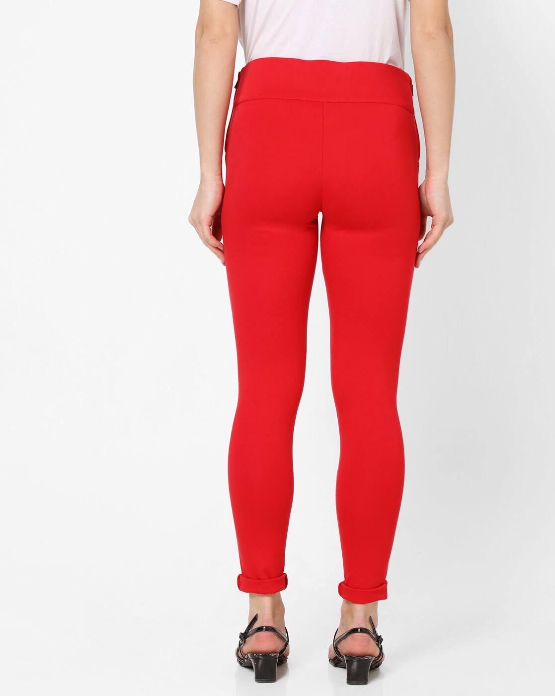 red jeggings