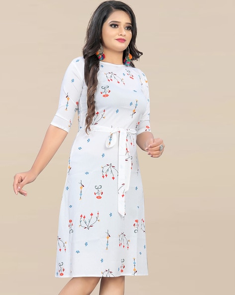 DESIGN WORLD Women A-line White Dress - Buy DESIGN WORLD Women A-line White  Dress Online at Best Prices in India | Flipkart.com