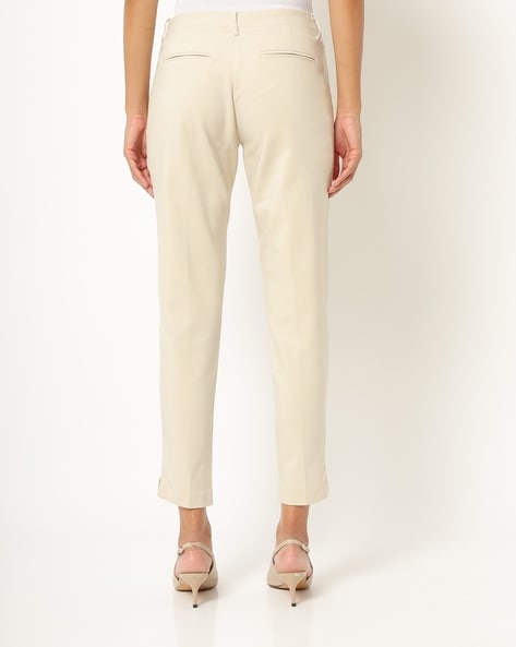 Lauren Ralph Lauren FULL LENGTH - Trousers - mascarpone cream/off-white -  Zalando.co.uk