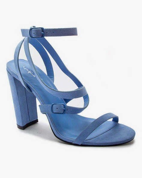 Light blue strappy online heels