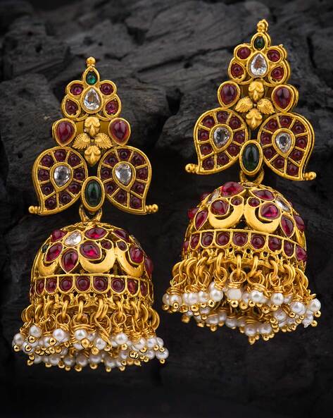 Buy Yamira Gold Plated Kempu Jadau Earrings | Tarinika - Tarinika India