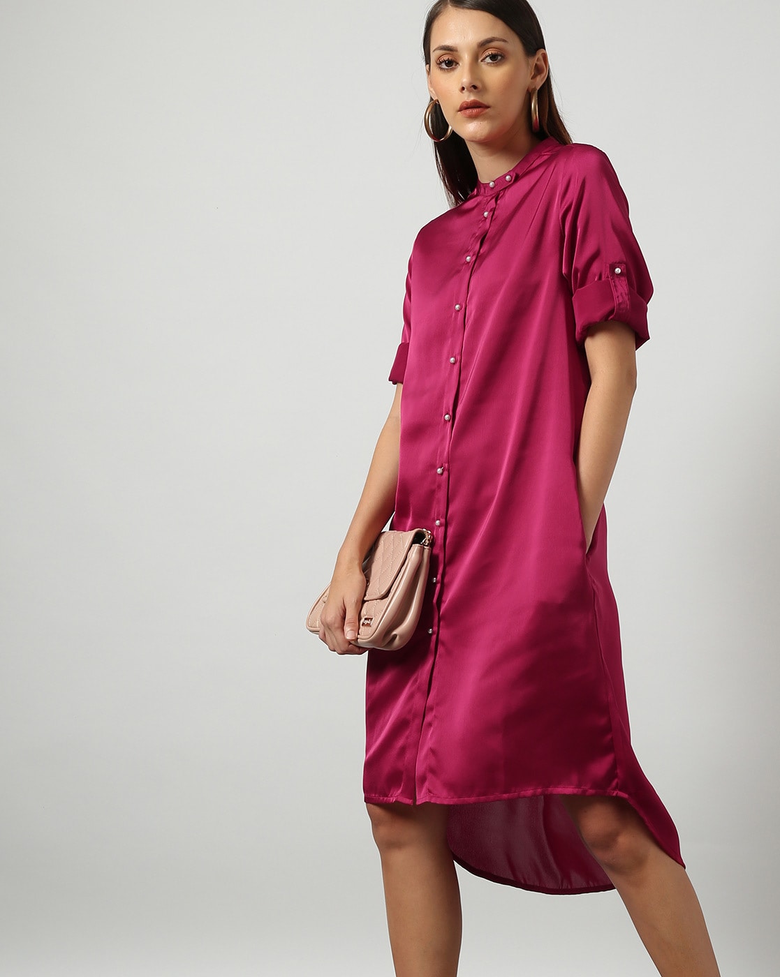 Women's Plus Satin Shirt Dress | Boohoo UK