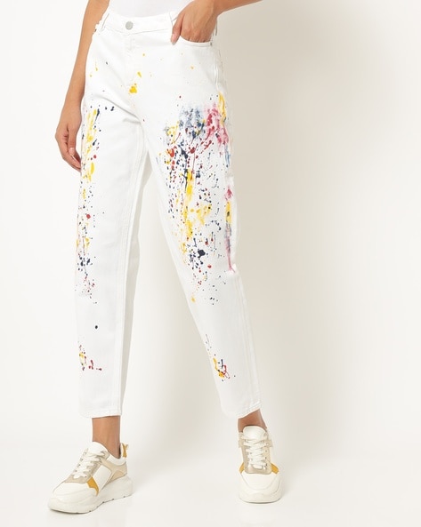 calvin klein womens white jeans