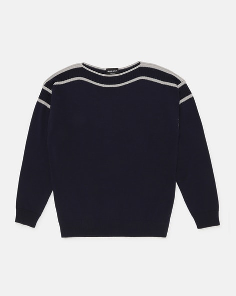 Buy Navy Blue Sweaters & Cardigans for Men by GIORGIO ARMANI Online |  