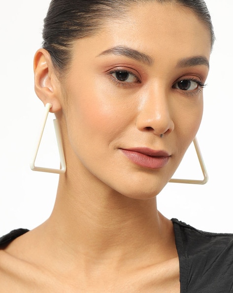 Triangle Large Hoop Earrings, Gold Triangle Hoop Earrings, Gold Triangle  Earrings, Triangular Hoops Jewelry,gift, Jewellery - Etsy