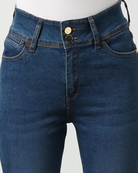 Buy OnlineSpykar Women Light Blue Lycra Skinny Fit - Low Distressed Mid  Rise Jeans-(Adora)