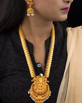 Buy Gold plated Imitation Jewelry Set Long Lakshmi Necklace Set - Griiham