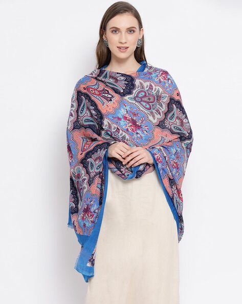 Paisley Print Shawl with Fringes Price in India