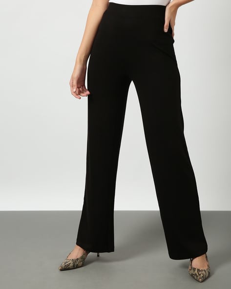 Buy Women Black Solid Formal Regular Fit Trousers Online  802318  Van  Heusen