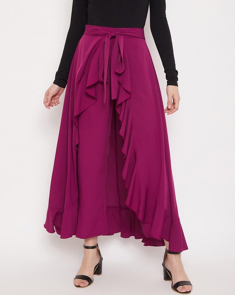 purple skirt combination