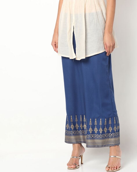 Palazzos with Printed Hems Price in India