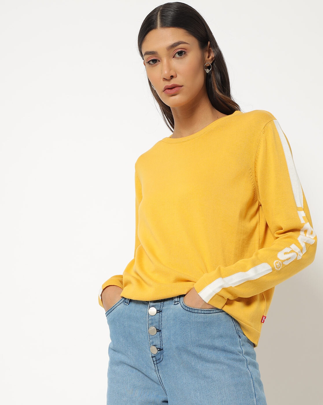 levis mustard jumper