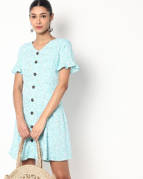 Button-Down A-line Dress