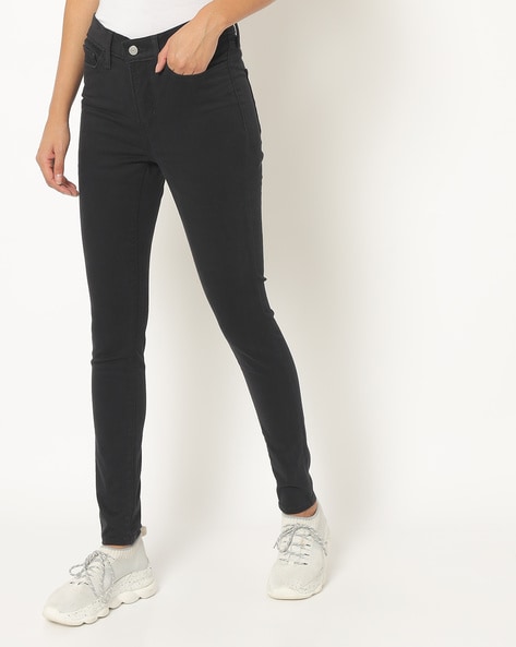 levi's mid rise skinny jeans black