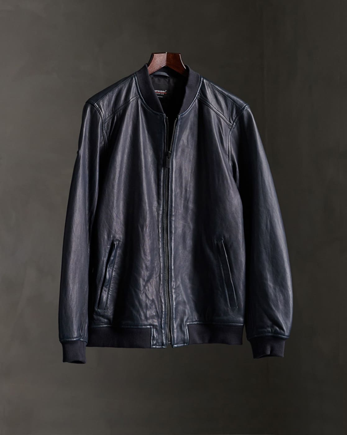 superdry light leather bomber jacket