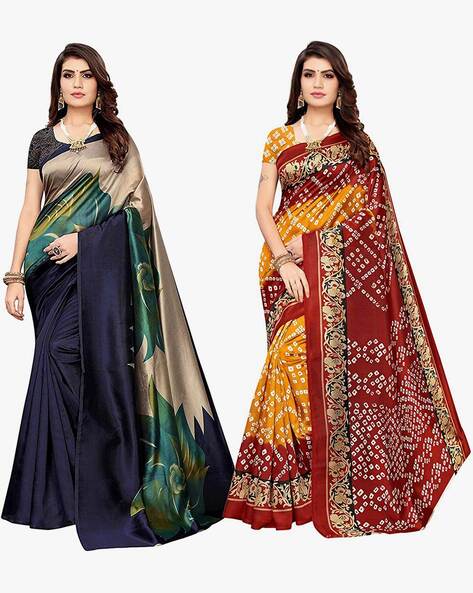 Cotton Silk Sarees combo offer 2 sarees in amazing price | gintaa.com