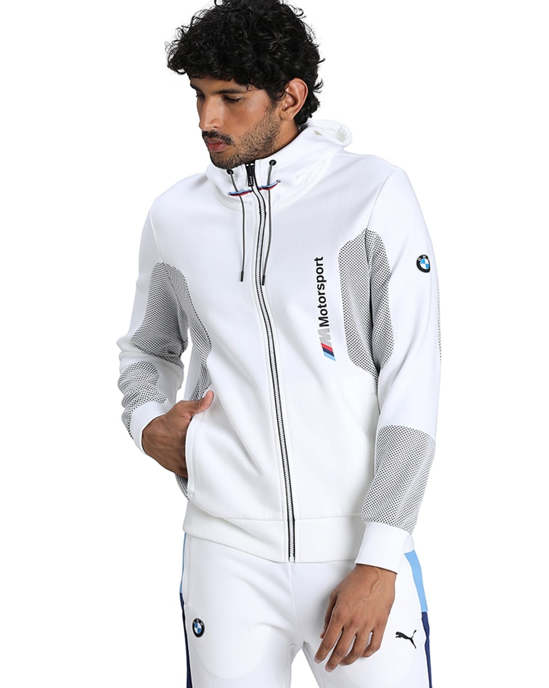 Buy Puma Mens Bmw Motorsport Mcs Track Jacket Coats Jackets Outerwear  Casual - White, White, Small at Amazon.in