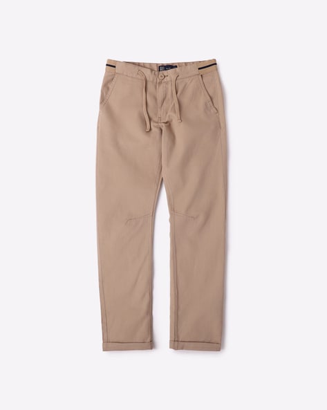 Mid-Rise Chinos with Drawstring Waist