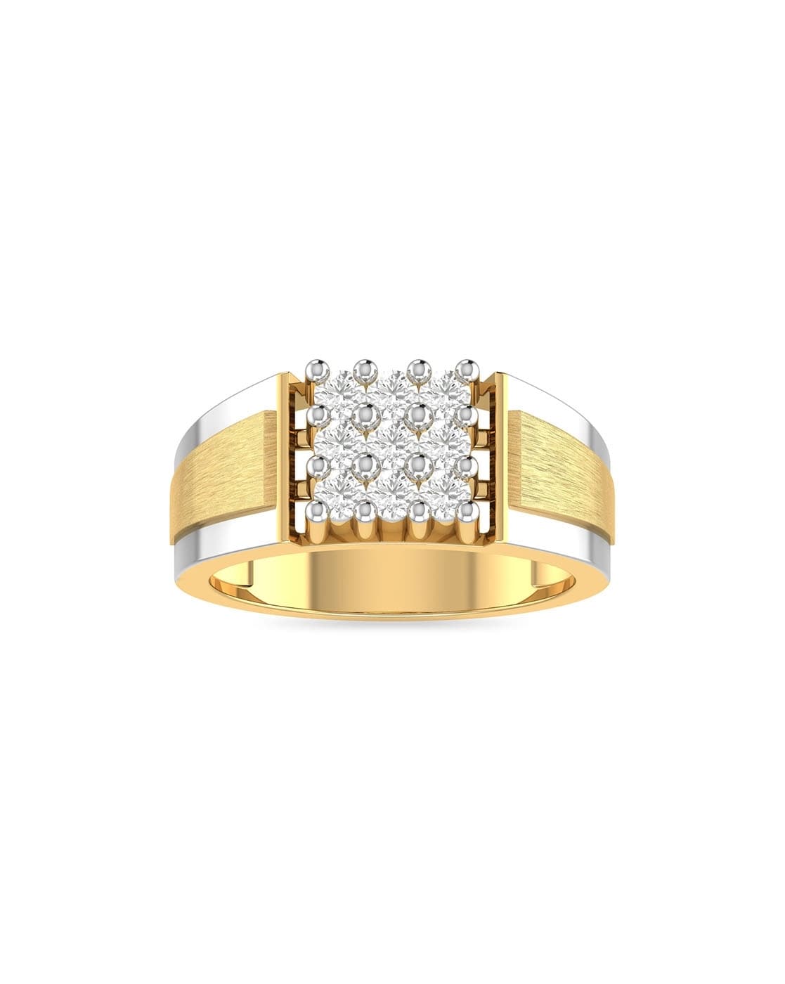 Mid Century Gents Two Tone Diamond Ring | Exquisite Jewelry for Every  Occasion | FWCJ