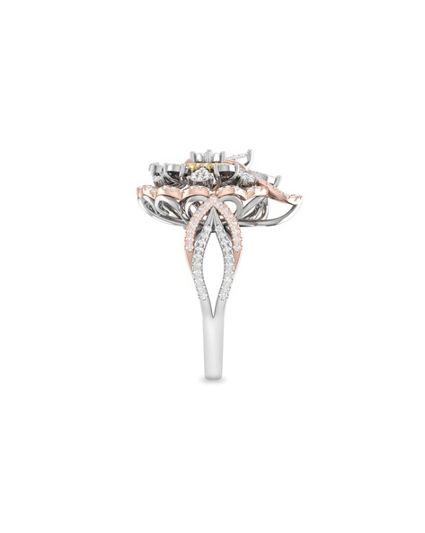 Two-Tone White and Rose Gold Diamond Ring