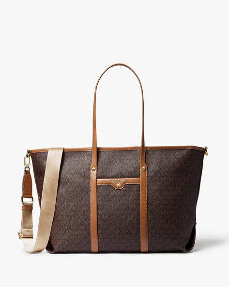 Buy Michael Kors Beck Large Logo Tote Bag | Brown Color Women | AJIO LUXE