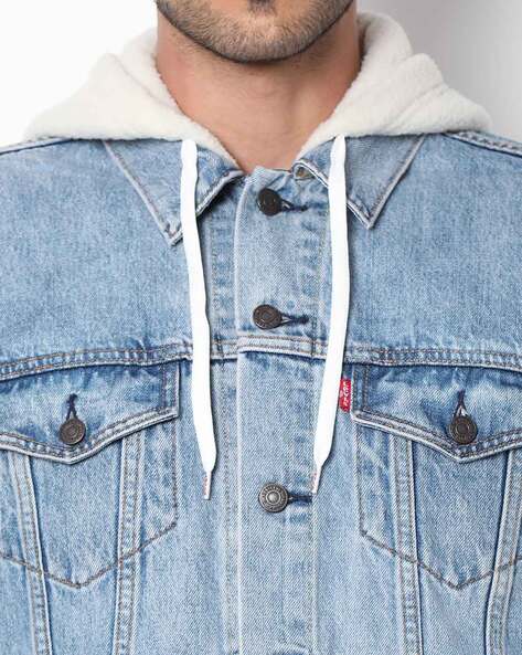 hooded denim jacket levis