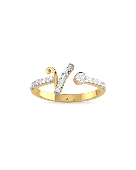 Exquisite Letter Ring Paved Shining Zirconia Got An Alphabet - Temu