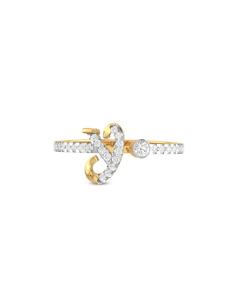 American Diamond Adjustable Initial Letter Name Alphabet ( B ) AD Finger  Ring For Women Girls Stylish Design Ring