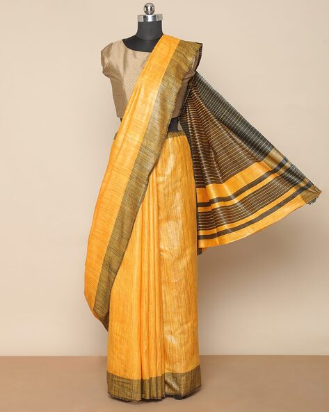 Bhagalpuri tussar ghicha printed saree | Saree designs party wear, Tussar silk  saree, Indian saree blouses designs