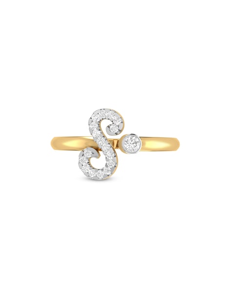 Buy 18Kt Diamond Initial 'S' Alphabet Ring For Girls 148VU4438 Online from  Vaibhav Jewellers
