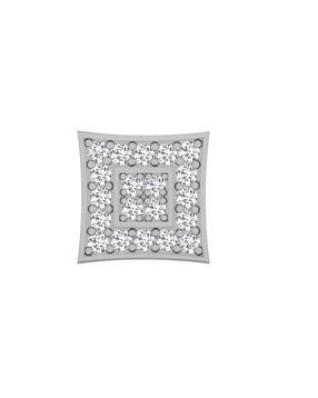 18 KT White Gold Diamond Stud Earrings-image-5