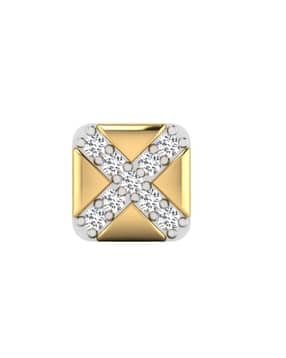 iski uski 18 KT Yellow Gold Diamond Stud Earrings-picture-21