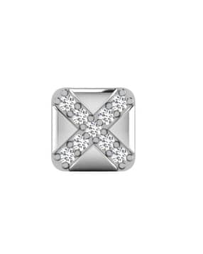 iski uski 18 KT White Gold Stud Earrings-picture-11