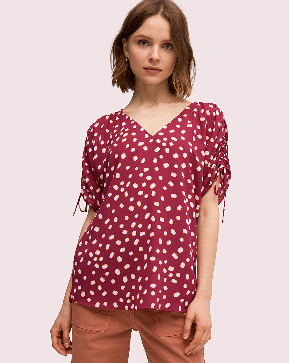 kate spade ruched sleeve tee