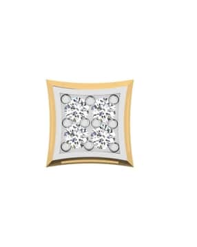 iski uski 18 KT Yellow Gold Diamond Stud Earrings-picture-23
