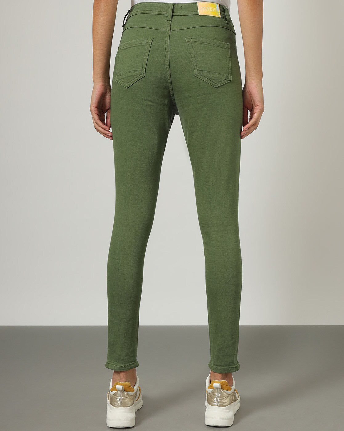 High Waist Reberry Women Olive Green Skinny Fit Solid Jegging, Casual Wear  at Rs 385 in New Delhi