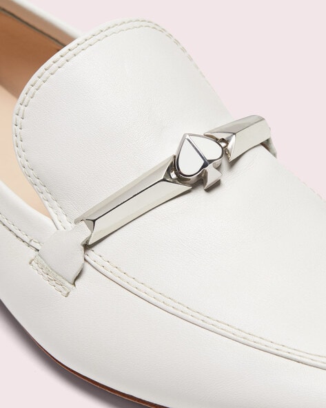 Buy KATE SPADE Lana Leather Loafers | White Color Women | AJIO LUXE