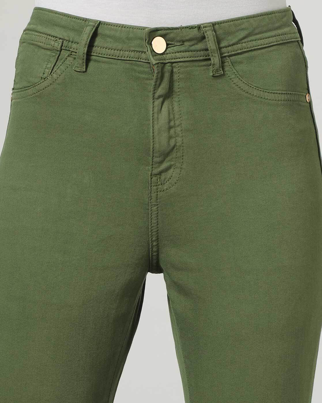 High Waist Reberry Women Olive Green Skinny Fit Solid Jegging, Casual Wear  at Rs 390 in New Delhi