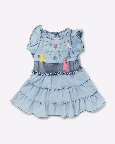 Buy Blue Dresses Frocks for Girls by LITTLE KANGAROOS Online Ajio