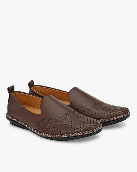 Slip-On Shoes with Perforated Detail