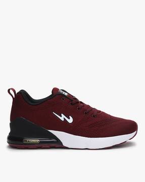 maroon running shoes