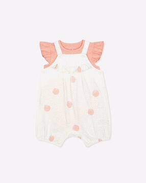 mothercare Polka-Dot Print Dungarees with Top-picture-26