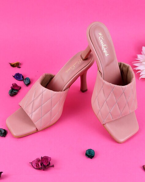 pink quilted heels