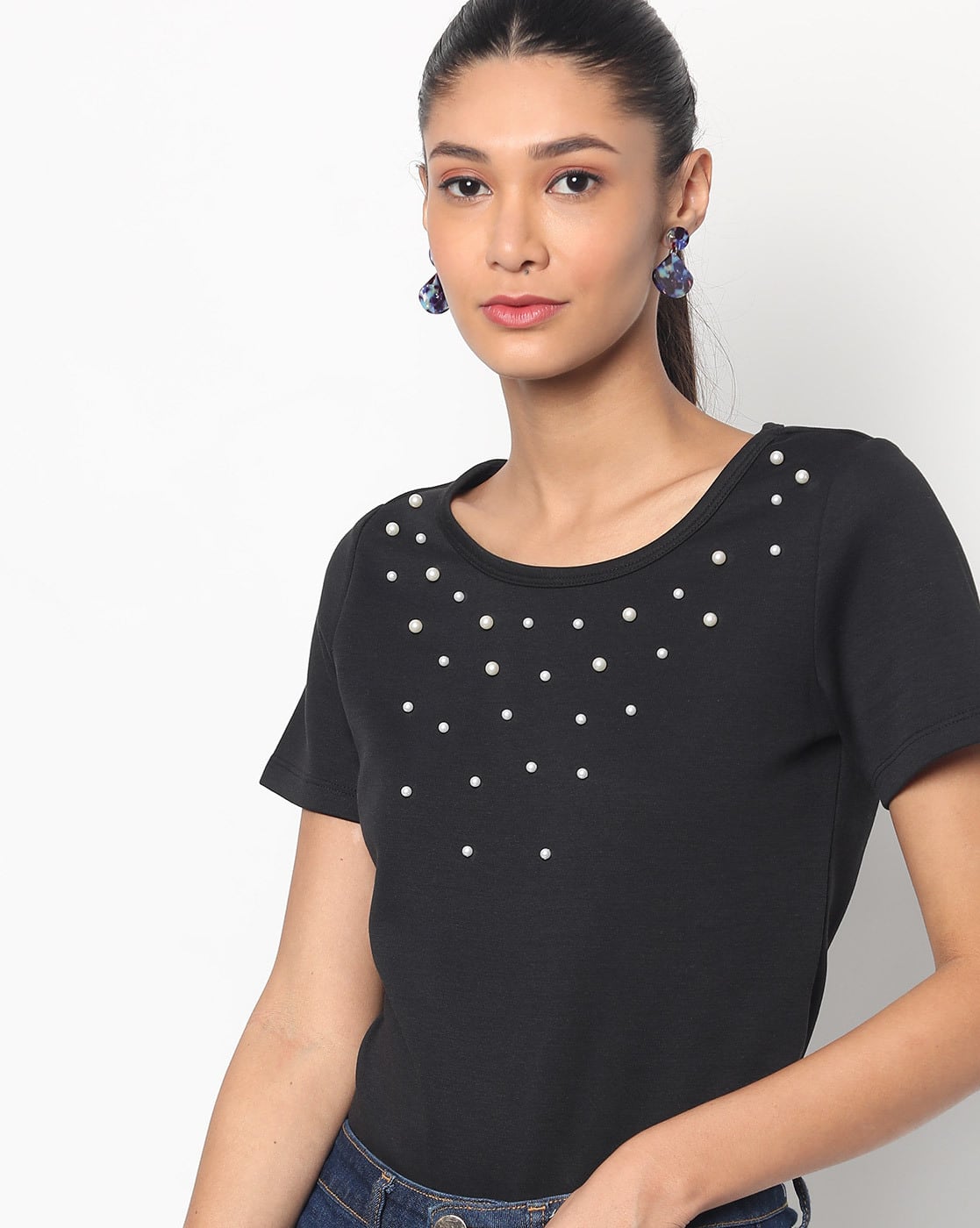トップス flen pearl u neck t-shirt flen pearl u neck t-shirt