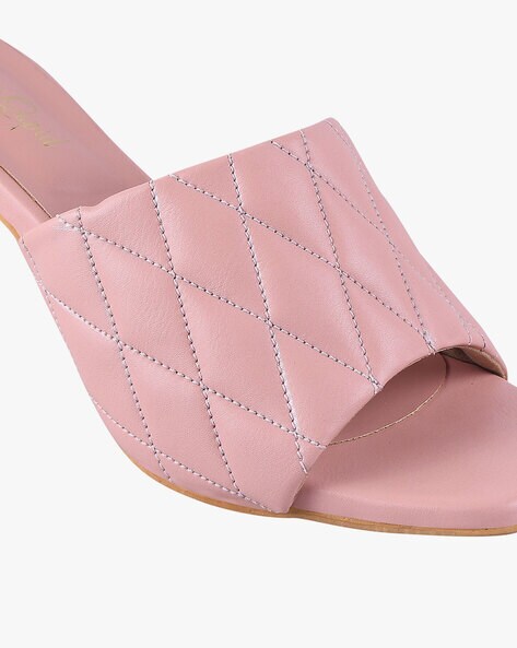 pink quilted heels