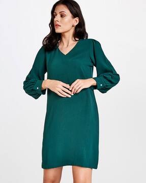 green shift dress
