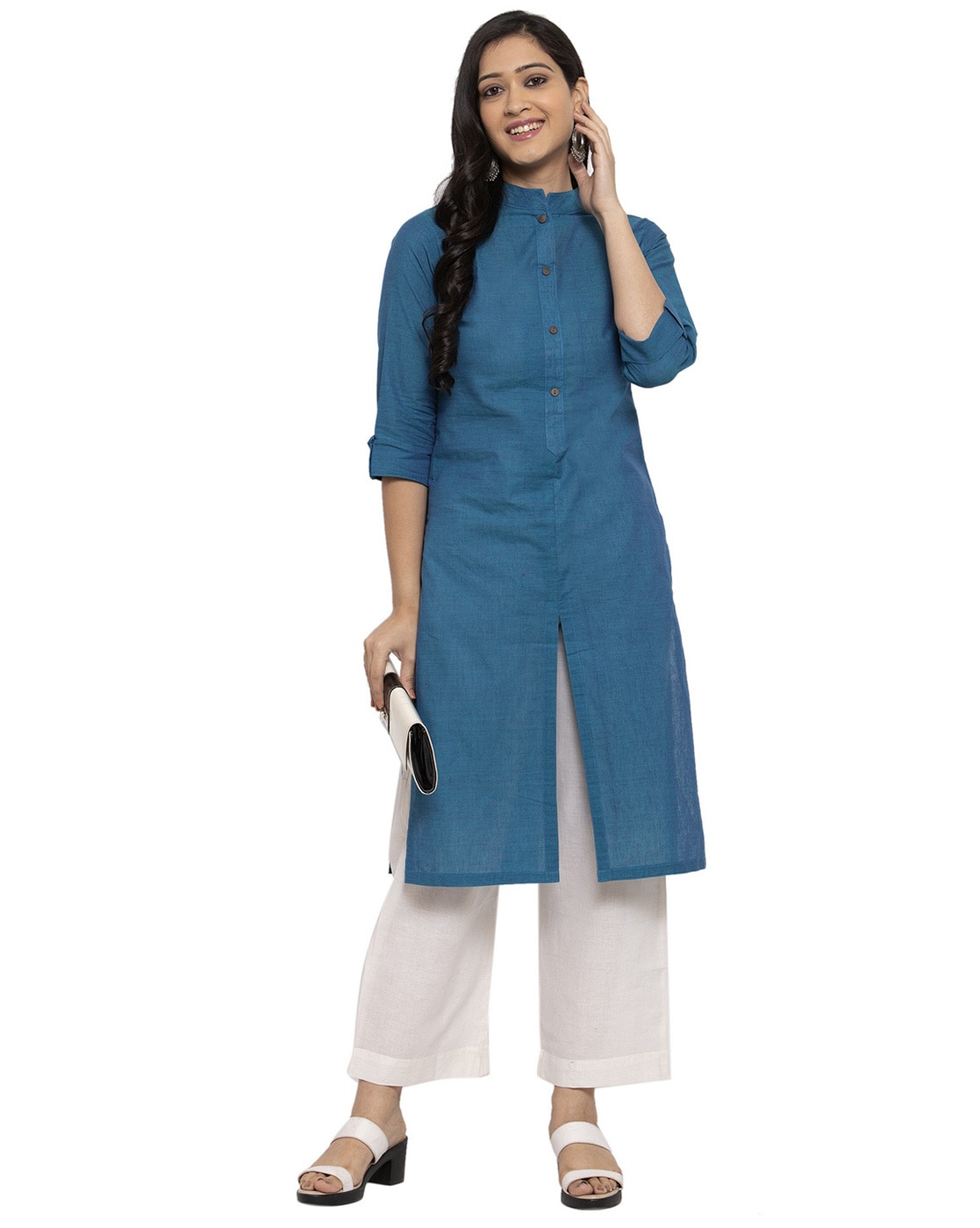 Buy online Denim Straight Kurti from Kurta Kurtis for Women by Pinky Pari  for ₹699 at 75% off | 2024 Limeroad.com