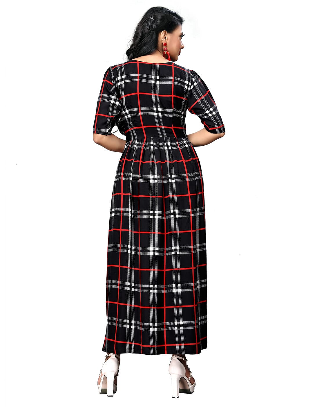 checked anarkali kurtis