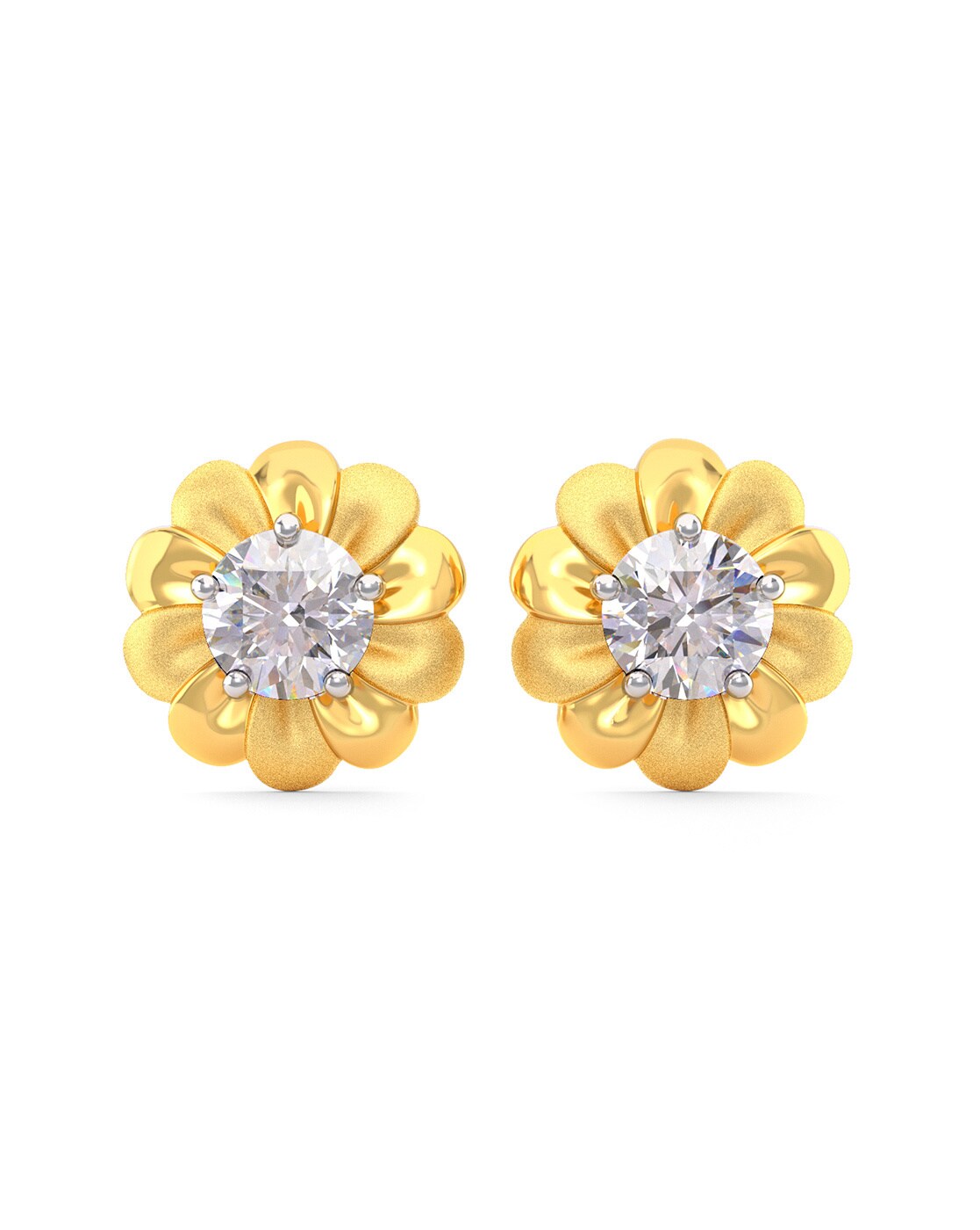 24K Pure Gold Stud Earrings: Tiny flower design 2 – Prima Gold Official